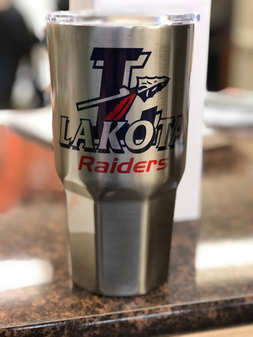 Lakota Raiders Stainless Steel Tumbler - 30oz - Octagon Base